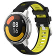 For Xiaomi Watch S1 Active 22mm Sports Two-Color Steel Buckle Silicone Watch Band(Black+Lime Green) - Smart Wear by PMC TechLife | Online Shopping South Africa | PMC TechLife