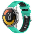 For Xiaomi Watch S1 Active 22mm Sports Two-Color Steel Buckle Silicone Watch Band(Lake Blue+Black) - Smart Wear by PMC TechLife | Online Shopping South Africa | PMC TechLife