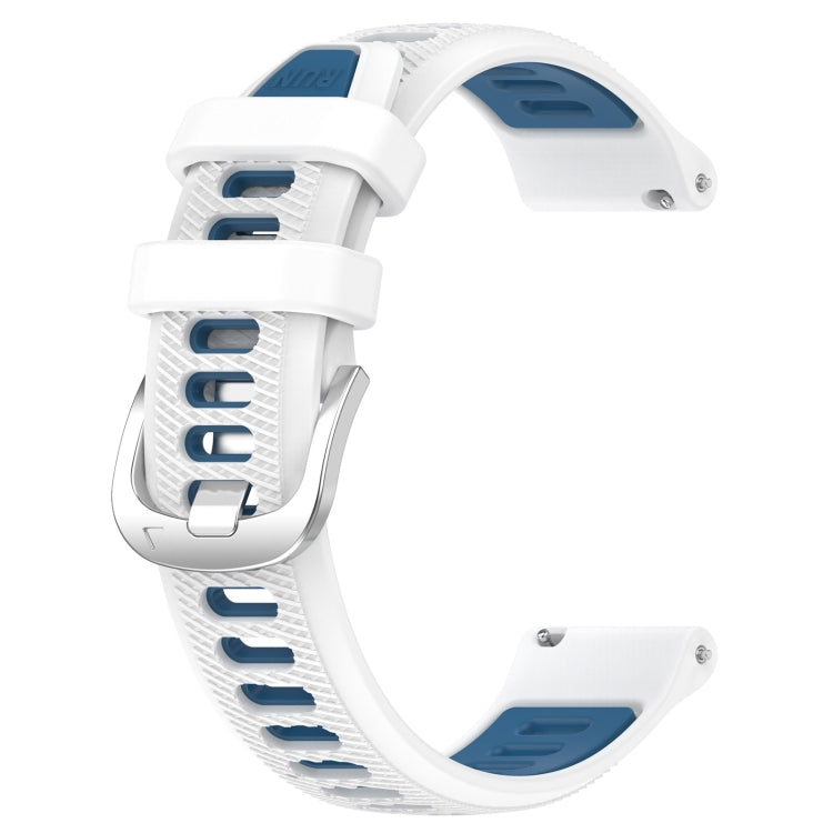 For Xiaomi MI Watch Sport 22mm Sports Two-Color Steel Buckle Silicone Watch Band(White+Blue) - Smart Wear by PMC TechLife | Online Shopping South Africa | PMC TechLife
