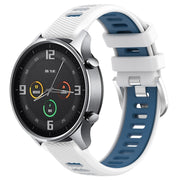 For Xiaomi MI Watch Sport 22mm Sports Two-Color Steel Buckle Silicone Watch Band(White+Blue)