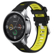 For Xiaomi MI Watch Sport 22mm Sports Two-Color Steel Buckle Silicone Watch Band(Black+Lime Green) - Smart Wear by PMC TechLife | Online Shopping South Africa | PMC TechLife