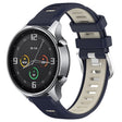 For Xiaomi MI Watch Sport 22mm Sports Two-Color Steel Buckle Silicone Watch Band(Midnight Blue+Starlight) - Smart Wear by PMC TechLife | Online Shopping South Africa | PMC TechLife