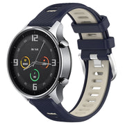 For Xiaomi MI Watch Sport 22mm Sports Two-Color Steel Buckle Silicone Watch Band(Midnight Blue+Starlight)