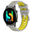 For Xiaomi MI Watch Color 22mm Sports Two-Color Steel Buckle Silicone Watch Band(Grey+Yellow) - Smart Wear by PMC TechLife | Online Shopping South Africa | PMC TechLife