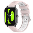 For Xiaomi Haylou RT2 LS10 22mm Sports Two-Color Steel Buckle Silicone Watch Band(Pink+White) - Smart Wear by PMC TechLife | Online Shopping South Africa | PMC TechLife