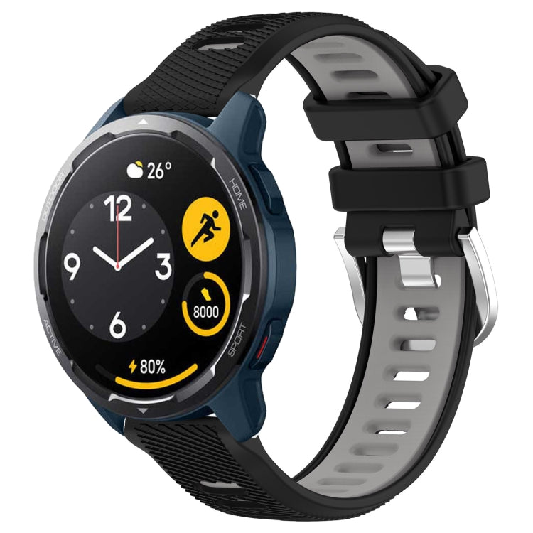 For  Xiaomi Haylou RS4 LS12 22mm Sports Two-Color Steel Buckle Silicone Watch Band(Black+Grey) - Smart Wear by PMC TechLife | Online Shopping South Africa | PMC TechLife
