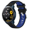For  Xiaomi Haylou RS4 LS12 22mm Sports Two-Color Steel Buckle Silicone Watch Band(Black+Blue) - Smart Wear by PMC TechLife | Online Shopping South Africa | PMC TechLife