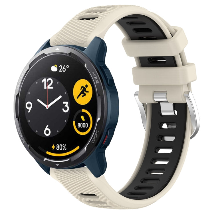 For  Xiaomi Haylou RS4 LS12 22mm Sports Two-Color Steel Buckle Silicone Watch Band(Starlight+Black) - Smart Wear by PMC TechLife | Online Shopping South Africa | PMC TechLife