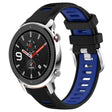 For Amazfit GTR 4 22mm Cross Texture Two Color Silicone Steel Buckle Watch Band(Black+Blue) - Smart Wear by PMC TechLife | Online Shopping South Africa | PMC TechLife