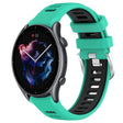 For Amazfit GTR 3 22mm Cross Texture Two Color Silicone Steel Buckle Watch Band(Lake Blue+Black) - Smart Wear by PMC TechLife | Online Shopping South Africa | PMC TechLife