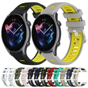 For Amazfit GTR 3 Pro 22mm Cross Texture Two Color Silicone Steel Buckle Watch Band(Starlight+Black)