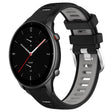 For Amazfit GTR 2e 22mm Cross Texture Two Color Silicone Steel Buckle Watch Band(Black+Grey) - Smart Wear by PMC TechLife | Online Shopping South Africa | PMC TechLife