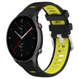For Amazfit GTR 2e 22mm Cross Texture Two Color Silicone Steel Buckle Watch Band(Black+Lime Green) - Smart Wear by PMC TechLife | Online Shopping South Africa | PMC TechLife