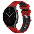 For Amazfit GTR 2e 22mm Cross Texture Two Color Silicone Steel Buckle Watch Band(Red+Black) - Smart Wear by PMC TechLife | Online Shopping South Africa | PMC TechLife