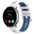 For Amazfit GTR 2 22mm Cross Texture Two Color Silicone Steel Buckle Watch Band(White+Blue) - Smart Wear by PMC TechLife | Online Shopping South Africa | PMC TechLife