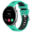 For Amazfit GTR 2 22mm Cross Texture Two Color Silicone Steel Buckle Watch Band(Lake Blue+Black) - Smart Wear by PMC TechLife | Online Shopping South Africa | PMC TechLife