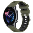 For Amazfit 3 22mm Cross Texture Two Color Silicone Steel Buckle Watch Band(Army Green+Black) -  by PMC TechLife | Online Shopping South Africa | PMC TechLife