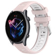 For Amazfit 3 22mm Cross Texture Two Color Silicone Steel Buckle Watch Band(Pink+White) - Smart Wear by PMC TechLife | Online Shopping South Africa | PMC TechLife