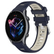 For Amazfit 3 22mm Cross Texture Two Color Silicone Steel Buckle Watch Band(Midnight Blue + Starlight) - Smart Wear by PMC TechLife | Online Shopping South Africa | PMC TechLife