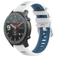 For Amazfit GTR 47mm 22mm Cross Texture Two Color Silicone Steel Buckle Watch Band(White+Blue) - Smart Wear by PMC TechLife | Online Shopping South Africa | PMC TechLife