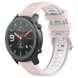For Amazfit GTR 47mm 22mm Cross Texture Two Color Silicone Steel Buckle Watch Band(Pink+White) -  by PMC TechLife | Online Shopping South Africa | PMC TechLife