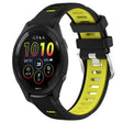 For Garmin Forerunner 265 22mm Sports Two-Color Steel Buckle Silicone Watch Band(Black+Lime Green) - Smart Wear by PMC TechLife | Online Shopping South Africa | PMC TechLife