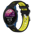 For Garmin Forerunner 255 22mm Sports Two-Color Steel Buckle Silicone Watch Band(Black+Lime Green) - Smart Wear by PMC TechLife | Online Shopping South Africa | PMC TechLife