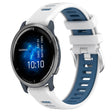 For Garmin Venu 2 22mm Sports Two-Color Steel Buckle Silicone Watch Band(White+Blue) - Smart Wear by PMC TechLife | Online Shopping South Africa | PMC TechLife