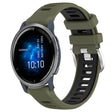 For Garmin Venu 2 22mm Sports Two-Color Steel Buckle Silicone Watch Band(Army Green+Black) - Smart Wear by PMC TechLife | Online Shopping South Africa | PMC TechLife