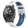 For Samsung Galaxy Watch3 45mm 22mm Sports Two-Color Steel Buckle Silicone Watch Band(White+Blue) - Smart Wear by PMC TechLife | Online Shopping South Africa | PMC TechLife