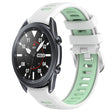 For Samsung Galaxy Watch3 45mm 22mm Sports Two-Color Steel Buckle Silicone Watch Band(White+Teal) - Smart Wear by PMC TechLife | Online Shopping South Africa | PMC TechLife