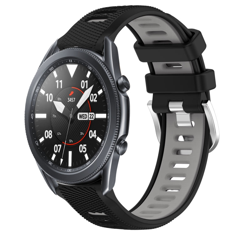 For Samsung Galaxy Watch3 45mm 22mm Sports Two-Color Steel Buckle Silicone Watch Band(Black+Grey) -  by PMC TechLife | Online Shopping South Africa | PMC TechLife