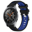 For Samsung Galaxy Watch 46mm 22mm Sports Two-Color Steel Buckle Silicone Watch Band(Black+Blue) - Smart Wear by PMC TechLife | Online Shopping South Africa | PMC TechLife
