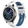 For Samsung Gear S3 Classic 22mm Sports Two-Color Steel Buckle Silicone Watch Band(White+Blue) - Smart Wear by PMC TechLife | Online Shopping South Africa | PMC TechLife