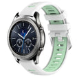 For Samsung Gear S3 Classic 22mm Sports Two-Color Steel Buckle Silicone Watch Band(White+Teal) - Smart Wear by PMC TechLife | Online Shopping South Africa | PMC TechLife