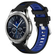 For Samsung Gear S3 Classic 22mm Sports Two-Color Steel Buckle Silicone Watch Band(Black+Blue) - Smart Wear by PMC TechLife | Online Shopping South Africa | PMC TechLife
