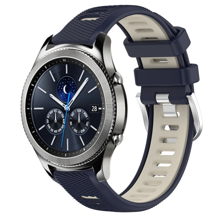 For Samsung Gear S3 Classic 22mm Sports Two-Color Steel Buckle Silicone Watch Band(Midnight Blue+Starlight) - Smart Wear by PMC TechLife | Online Shopping South Africa | PMC TechLife