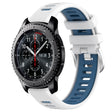 For Samsung Gear S3 Frontier 22mm Sports Two-Color Steel Buckle Silicone Watch Band(White+Blue) - Smart Wear by PMC TechLife | Online Shopping South Africa | PMC TechLife