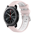For Samsung Gear S3 Frontier 22mm Sports Two-Color Steel Buckle Silicone Watch Band(Pink+White) - Smart Wear by PMC TechLife | Online Shopping South Africa | PMC TechLife