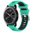 For Samsung Gear S3 Frontier 22mm Sports Two-Color Steel Buckle Silicone Watch Band(Lake Blue+Black) - Smart Wear by PMC TechLife | Online Shopping South Africa | PMC TechLife