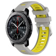 For Samsung Gear S3 Frontier 22mm Sports Two-Color Steel Buckle Silicone Watch Band(Grey+Yellow) - Smart Wear by PMC TechLife | Online Shopping South Africa | PMC TechLife
