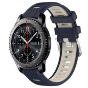 For Samsung Gear S3 Frontier 22mm Sports Two-Color Steel Buckle Silicone Watch Band(Midnight Blue+Starlight)