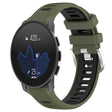 For SUUNTO 9 Peak Pro 22mm Sports Two-Color Steel Buckle Silicone Watch Band(Army Green+Black) - Smart Wear by PMC TechLife | Online Shopping South Africa | PMC TechLife