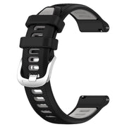 For SUUNTO 9 Peak Pro 22mm Sports Two-Color Steel Buckle Silicone Watch Band(Black+Grey)