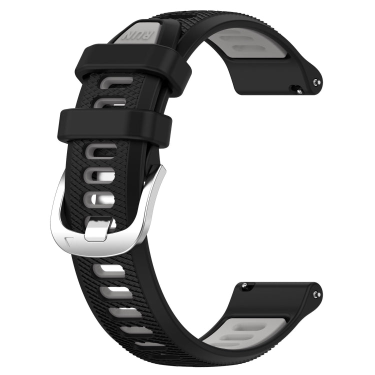 For SUUNTO 9 Peak Pro 22mm Sports Two-Color Steel Buckle Silicone Watch Band(Black+Grey)