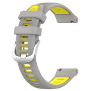 For  SUUNTO 9 Peak 22mm Sports Two-Color Steel Buckle Silicone Watch Band(Grey+Yellow)