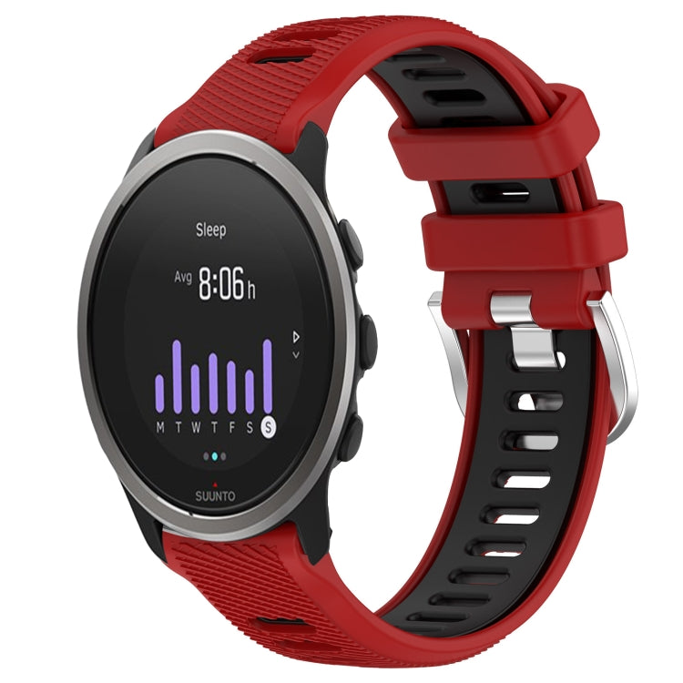 For SUUNTO 5 Peak 22mm Sports Two-Color Steel Buckle Silicone Watch Band(Red+Black) - Smart Wear by PMC TechLife | Online Shopping South Africa | PMC TechLife
