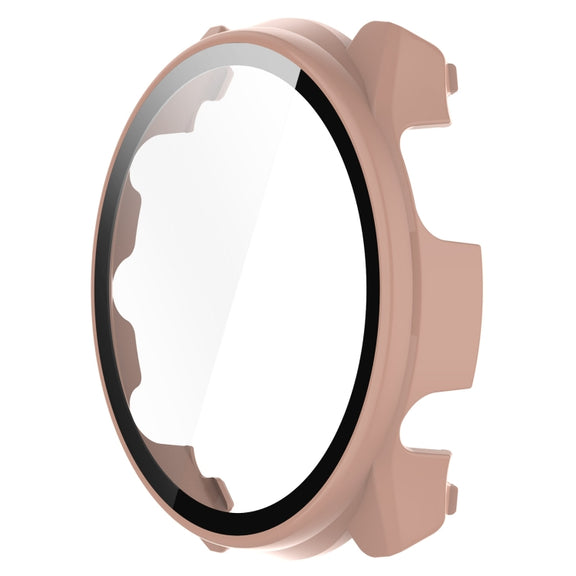 For Garmin Forerunner 965 PC + Toughened Film Integrated Watch Protective Case(Pink)
