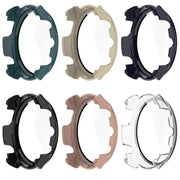 For Garmin Forerunner 965 PC + Toughened Film Integrated Watch Protective Case(Blue)