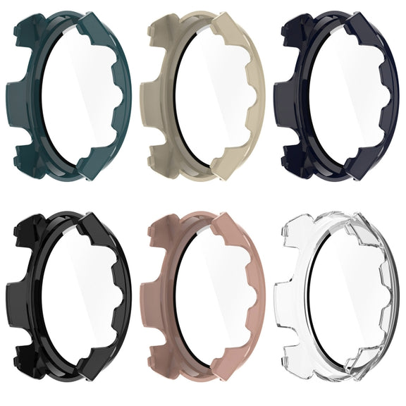 For Garmin Forerunner 965 PC + Toughened Film Integrated Watch Protective Case(Blue)